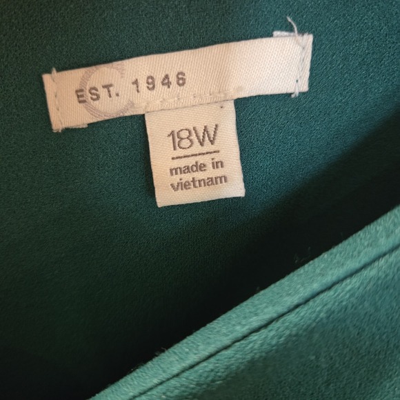 Est 1946 18W Modest Career Wear Green w/ Black Lace Dress Church Feminine - Picture 4 of 8